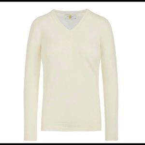 CALLIDAE The V Neck Sweater in Cream - Women's XS